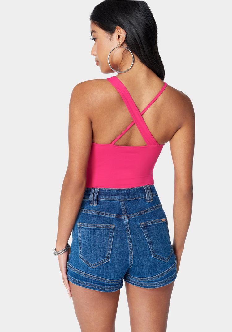 Bebe Keyhole Halter Bodysuit