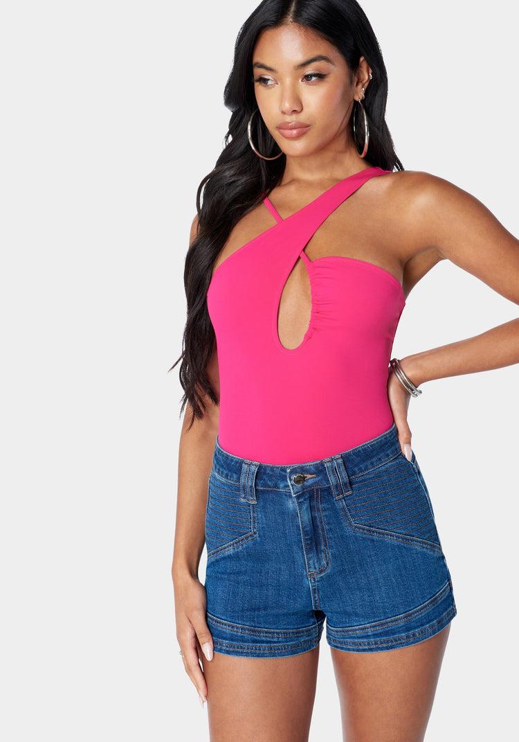 bebe Keyhole Halter Bodysuit