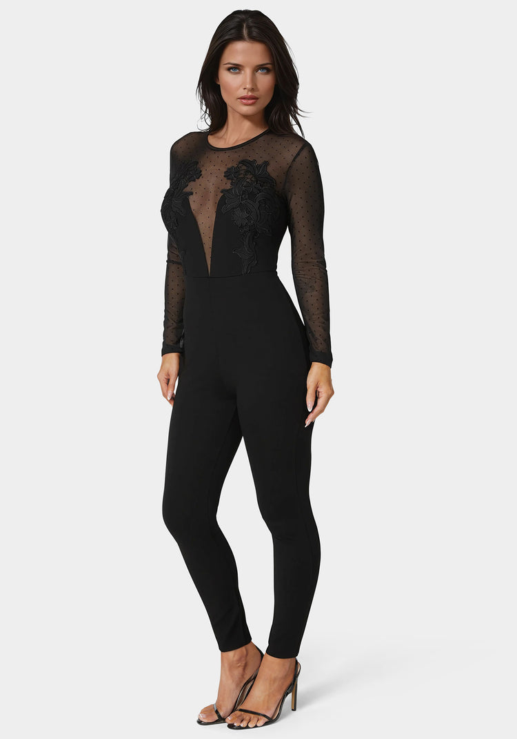 Bebe Lace Applique Catsuit