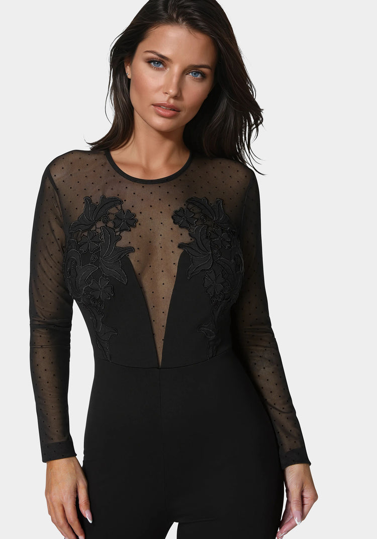 Bebe Lace Applique Catsuit