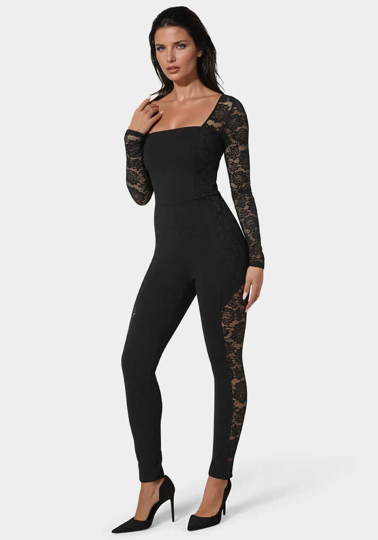 Bebe Lace Combo Catsuit