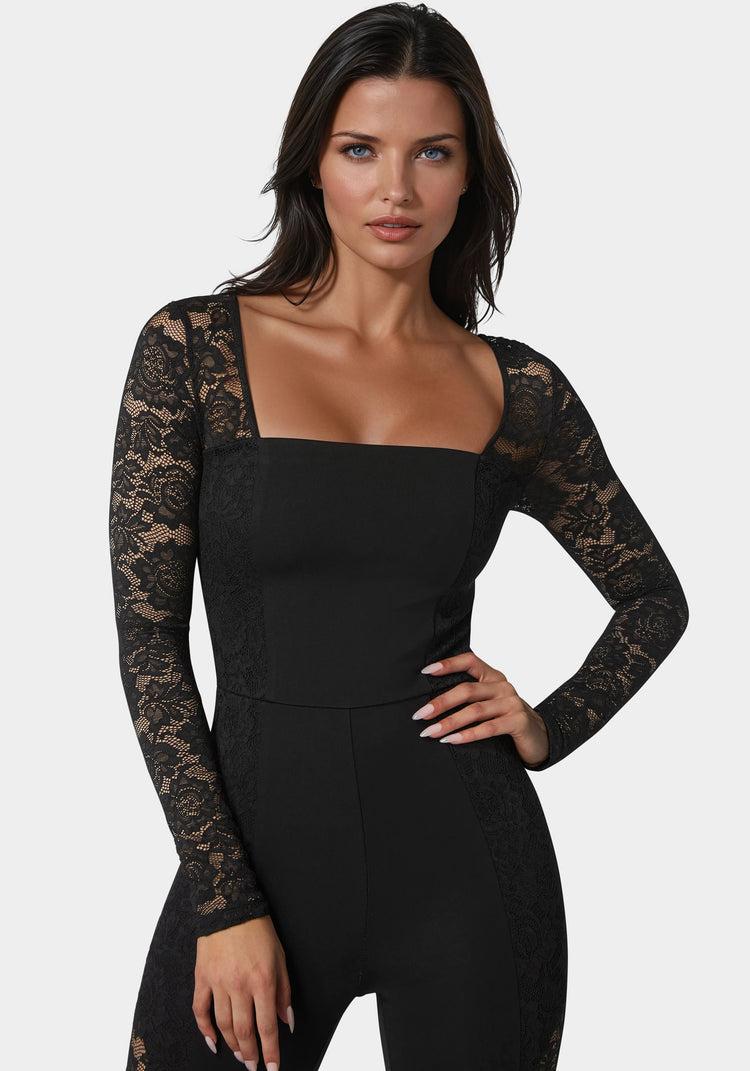 Bebe Lace Combo Catsuit