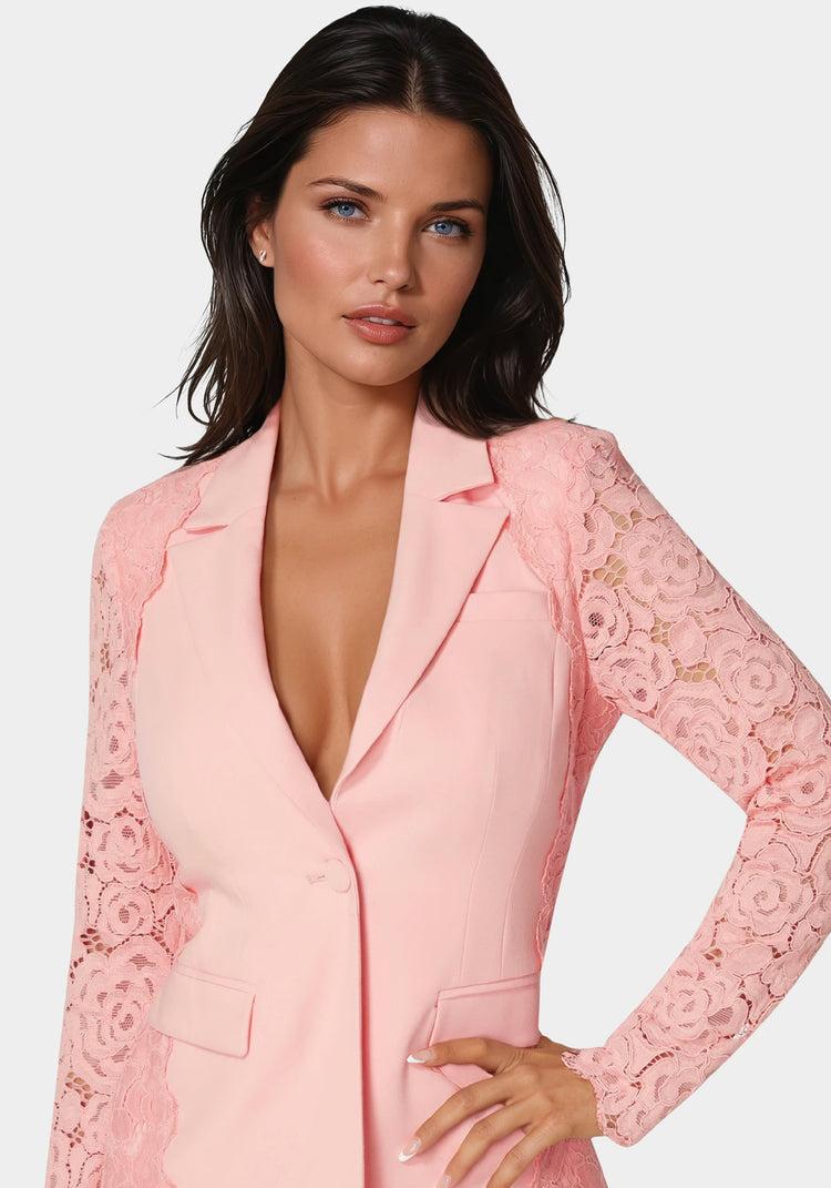 Bebe Lace Combo Tailored Jacket