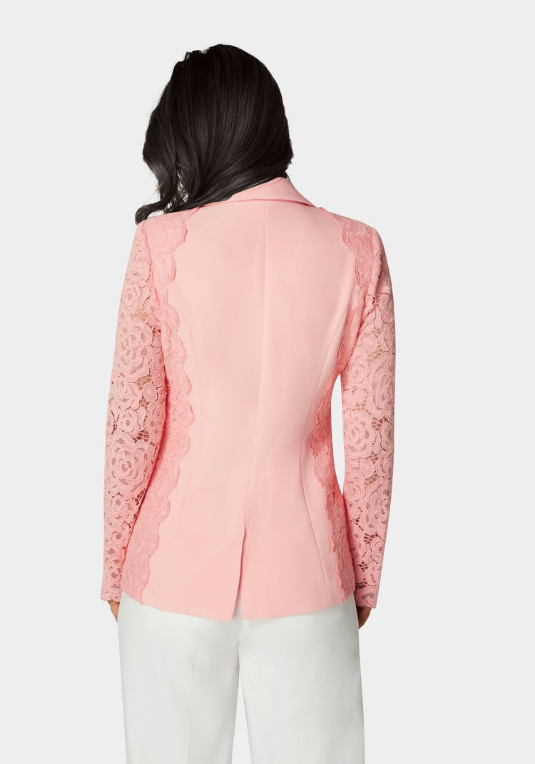 Bebe Lace Combo Tailored Jacket