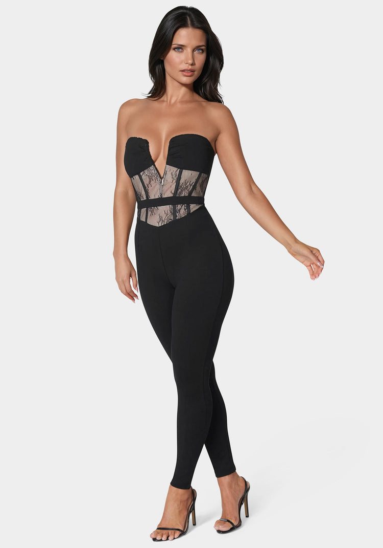 Bebe Lace Corset Catsuit