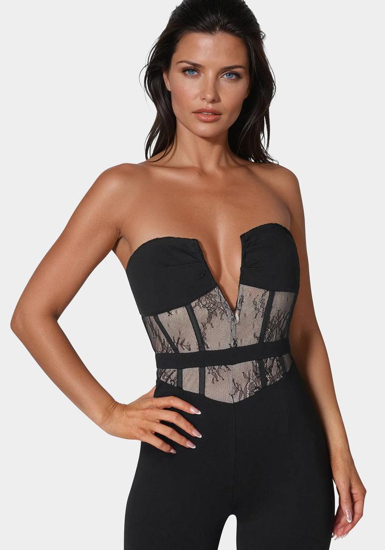 Bebe Lace Corset Catsuit