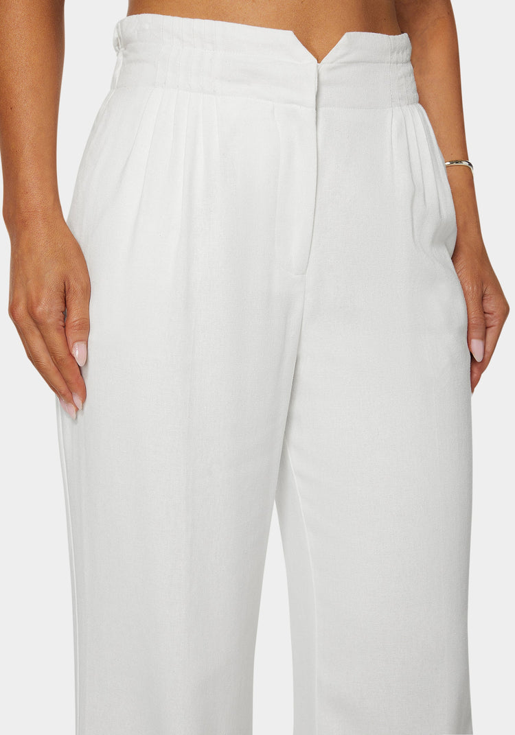 Bebe Linen High Waist Palazzo Leg Pant