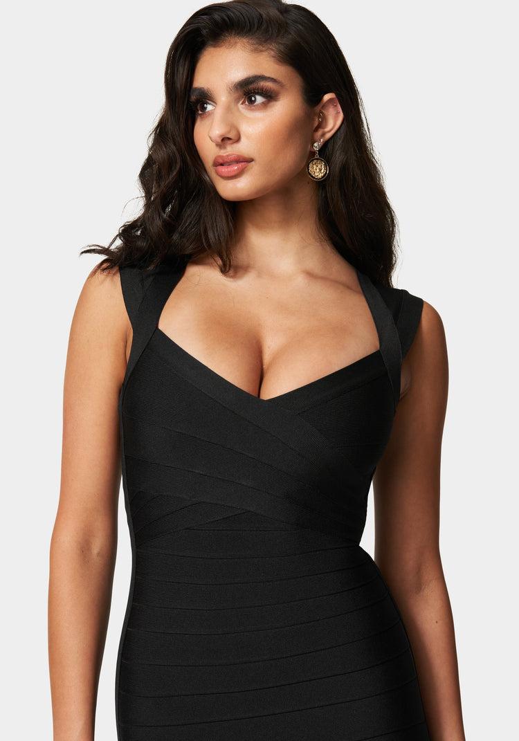 Bebe Luxe Bandage Halter Criss Cross Dress