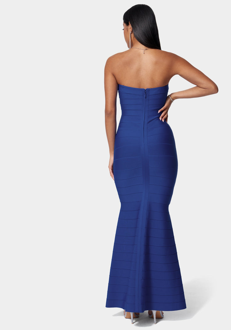 Bebe Luxe Bandage Strapless Gown