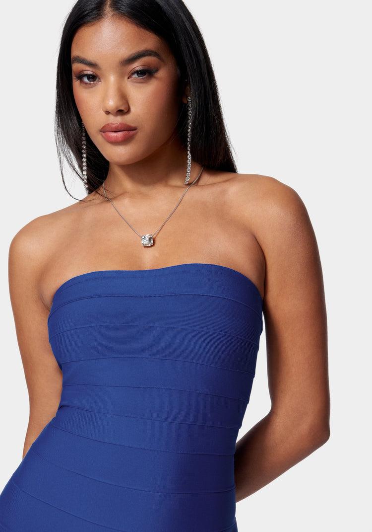 Bebe Luxe Bandage Strapless Gown