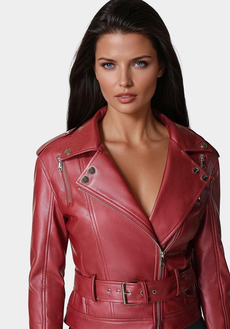 Bebe Metallic Vegan Leather Moto Jacket