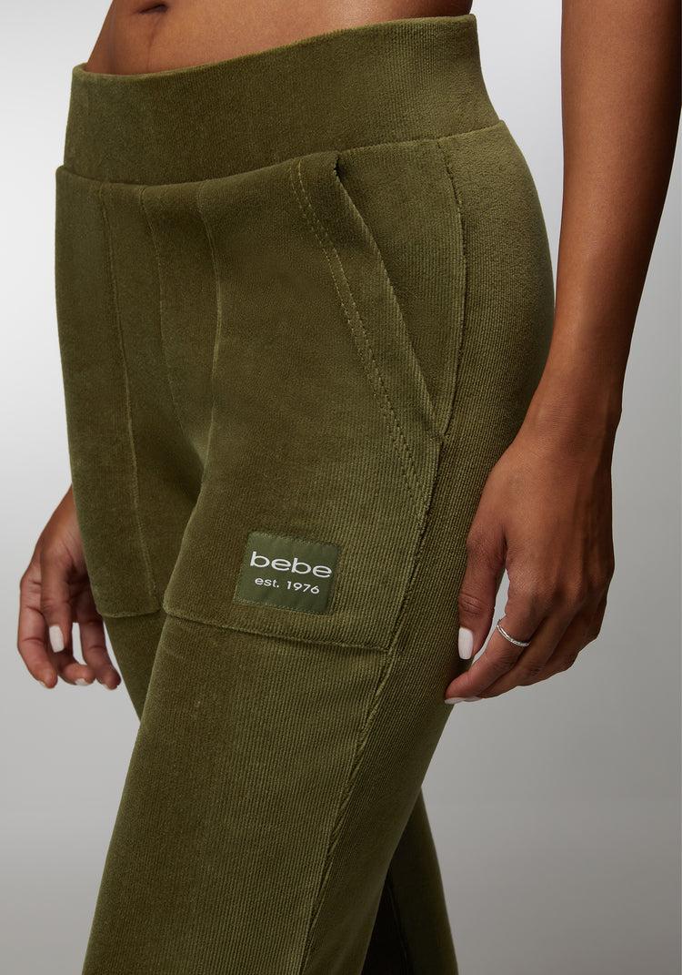 Bebe Micro Cord Flare Pant