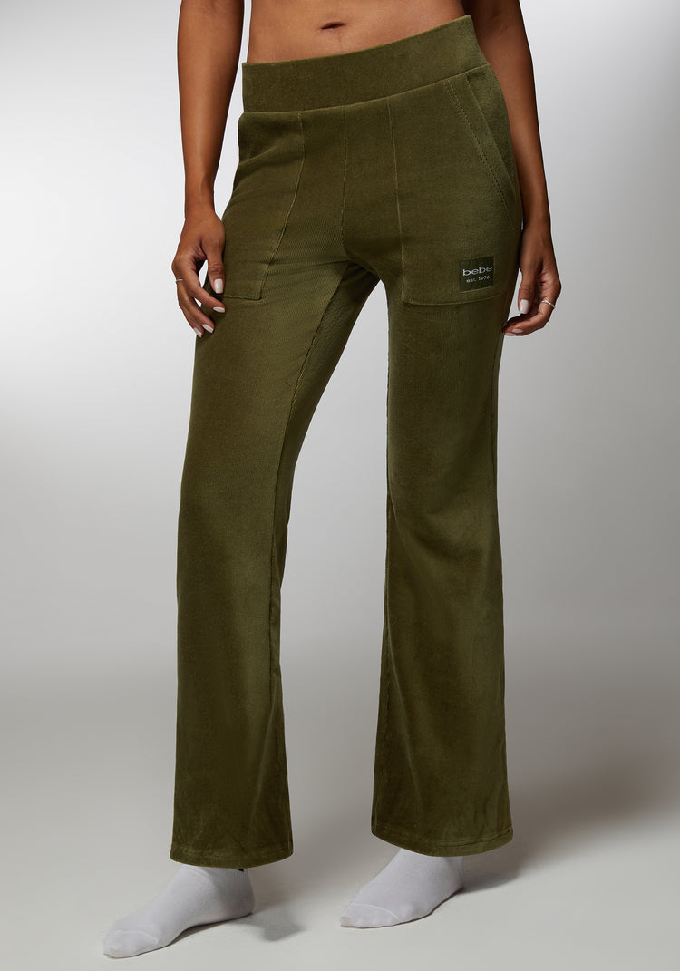 Bebe Micro Cord Flare Pant