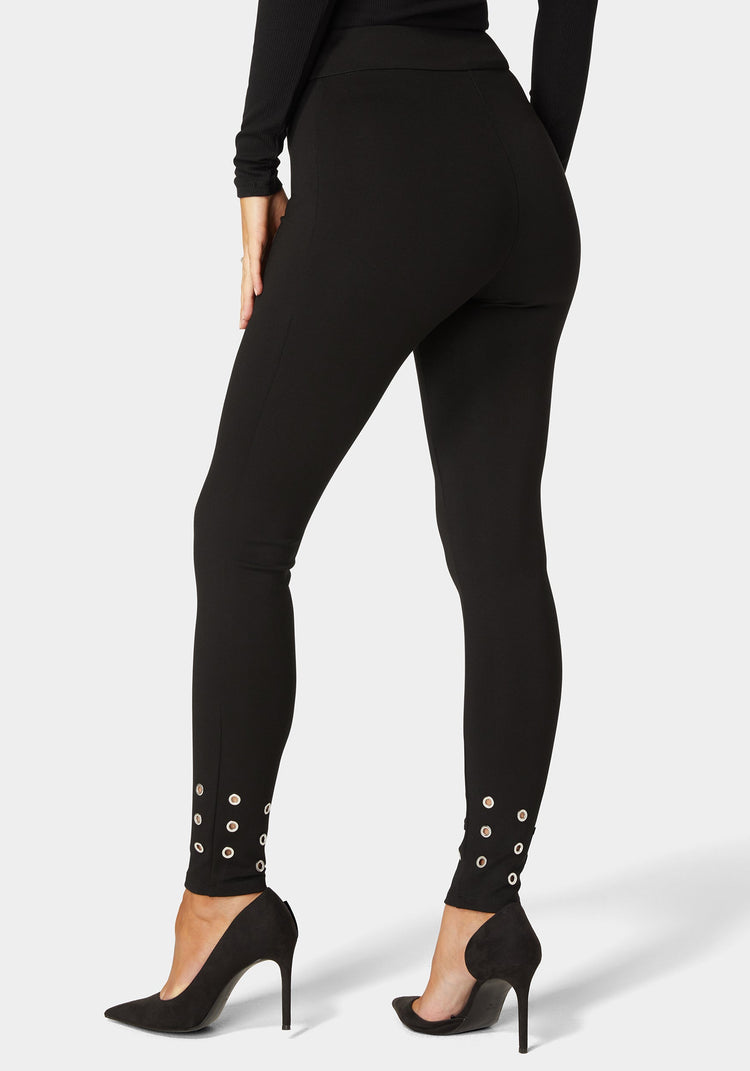 Bebe Natural Waist Grommet Detail Knit Legging