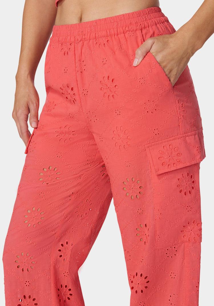 Bebe Natural Waist Palazzo Leg Cargo Pant