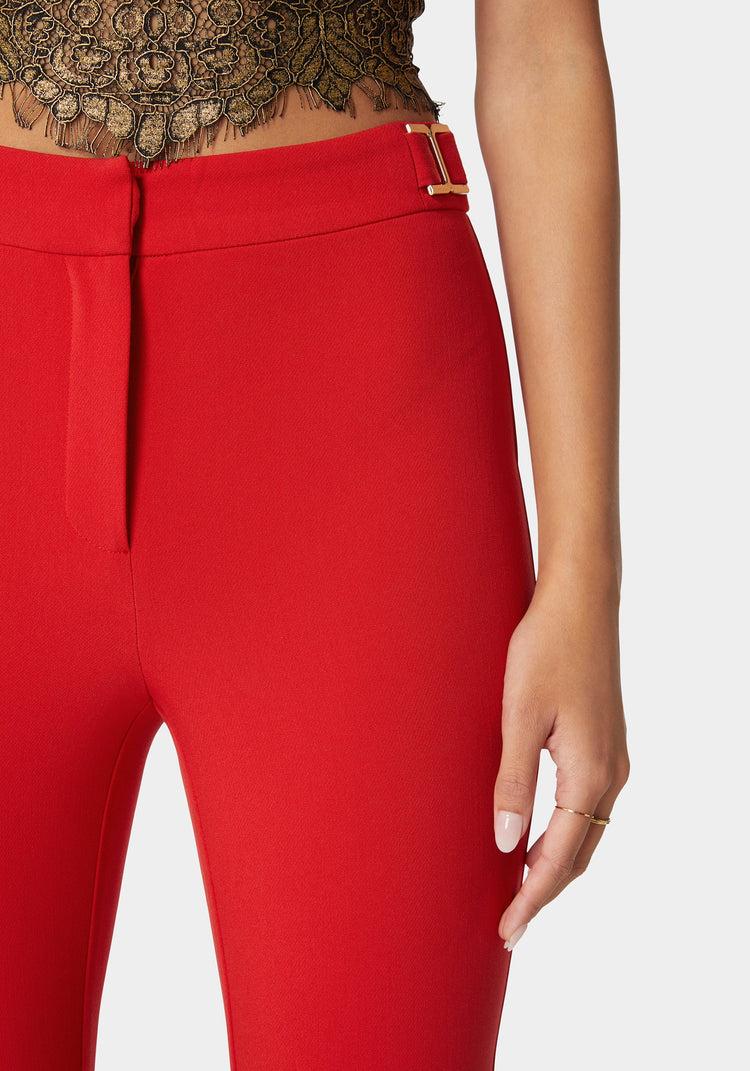 Bebe Natural Waist Side Tab Skinny Leg Twill Pant