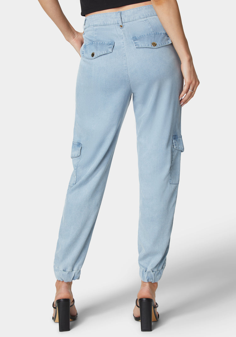 Bebe Natural Waist Utilitarian Tencel Jogger Pant
