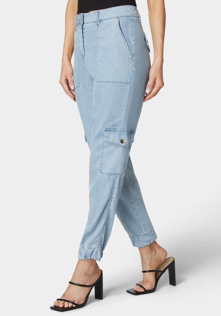 bebe Natural Waist Utilitarian Tencel Jogger Pant