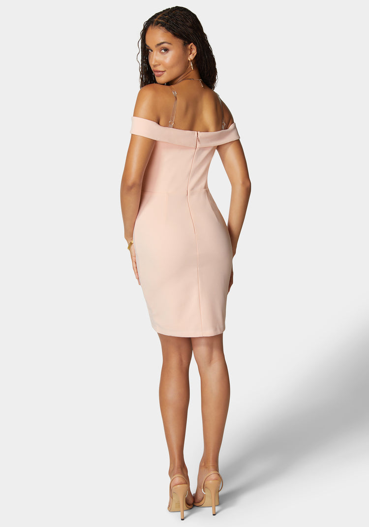 Bebe Off Shoulder Knit Dress