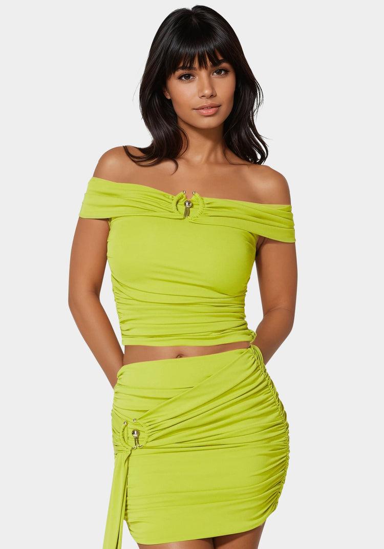 bebe Off Shoulder Knit Top