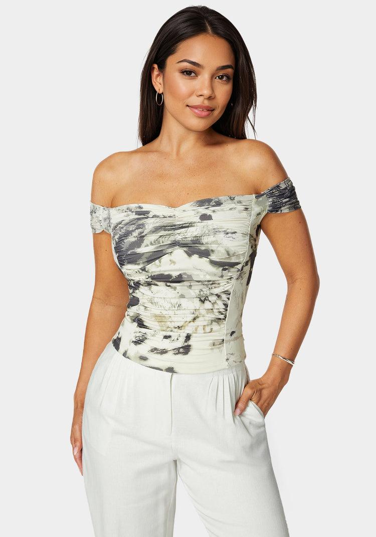 bebe Off Shoulder Knit Top