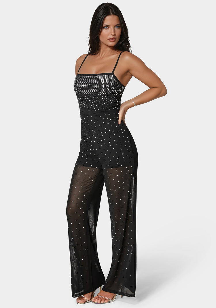 Bebe Ombre Embellished Jumpsuit