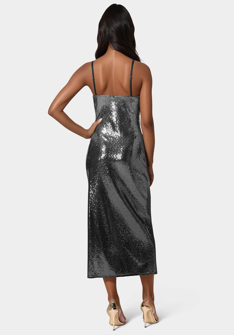 Bebe Ombre Sequin Maxi Slip Dress