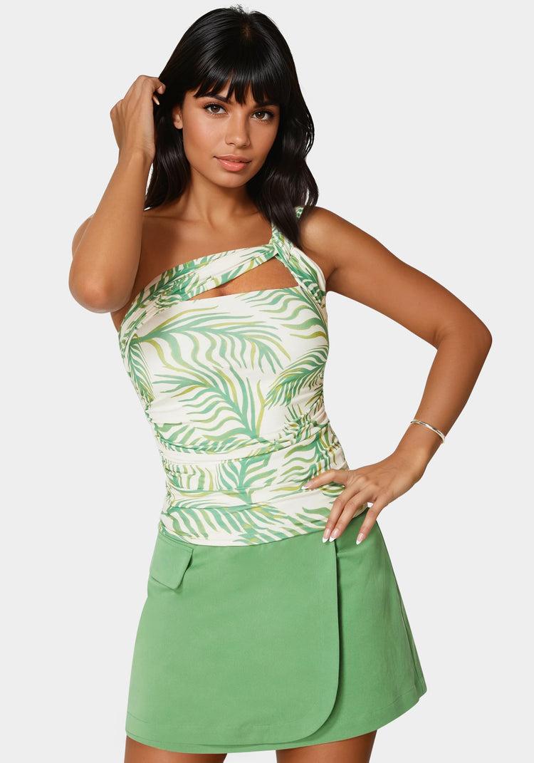 bebe One Shoulder Knit Top