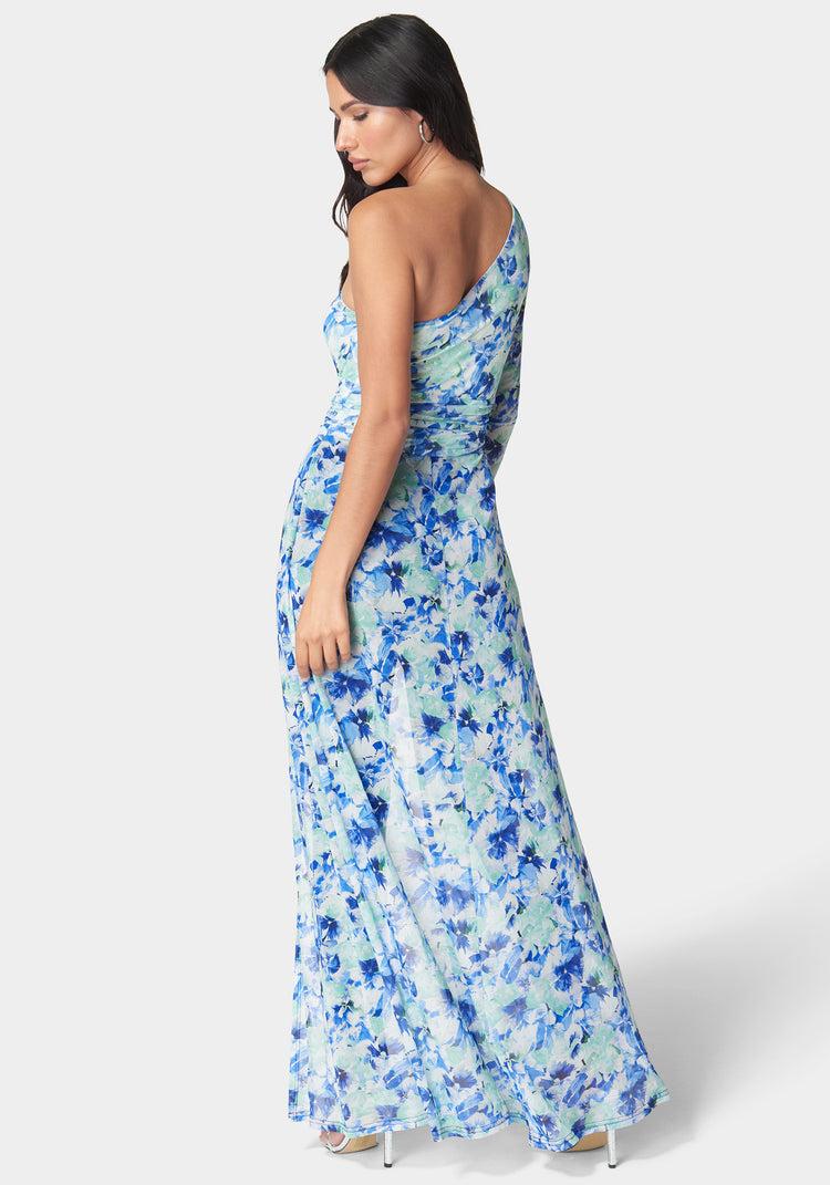 Bebe One Shoulder Mesh Catsuit