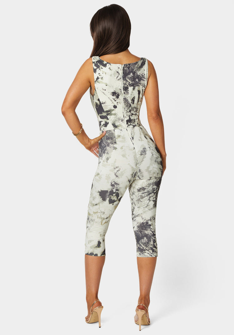 Bebe Open Neck Capri Catsuit