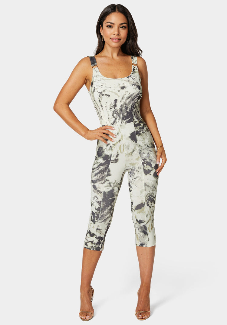 bebe Open Neck Capri Catsuit