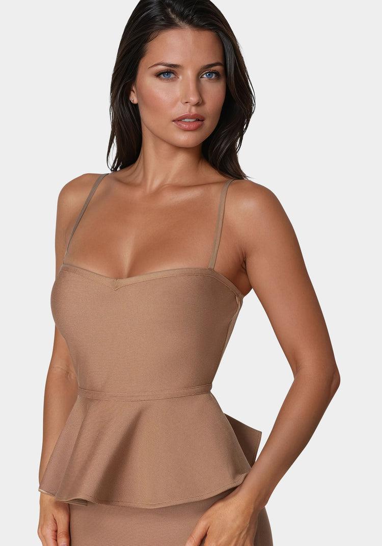 Bebe Peplum Bandage Midi Dress