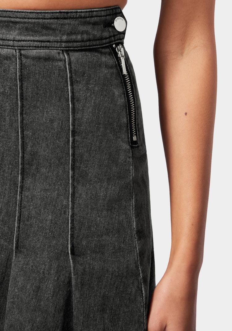 Bebe Pleated Denim Skirt