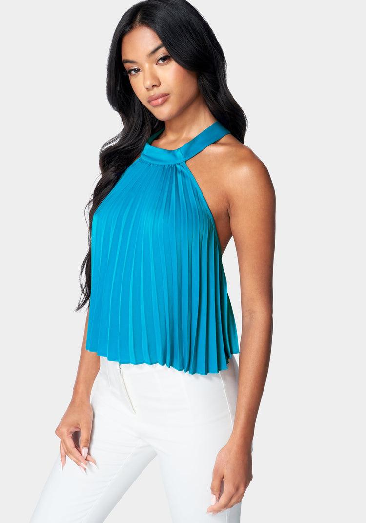 Bebe Pleated Halter Top
