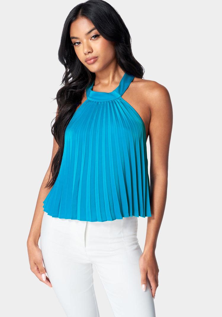 bebe Pleated Halter Top