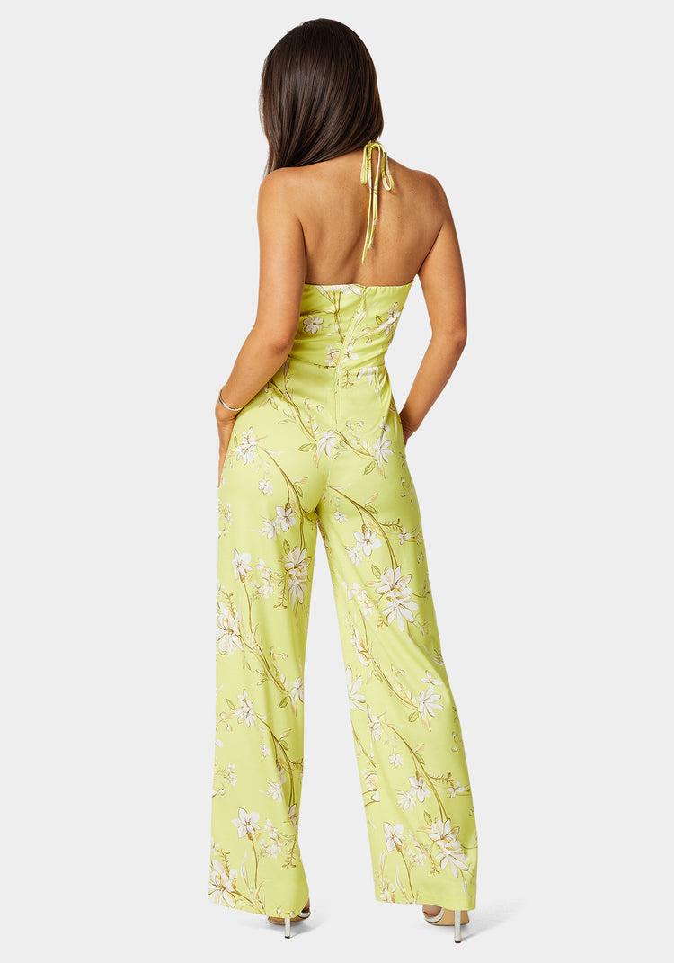 Bebe Plunging Cut Out Vneck Jumpsuit