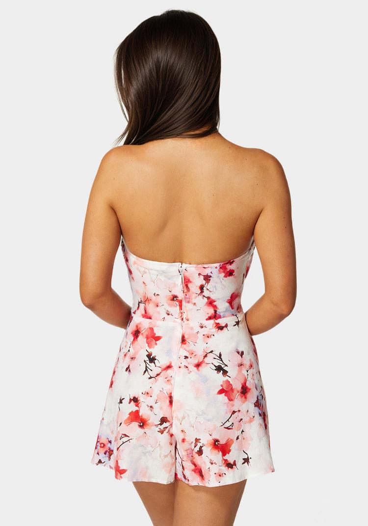 Bebe Printed Tie Front Romper