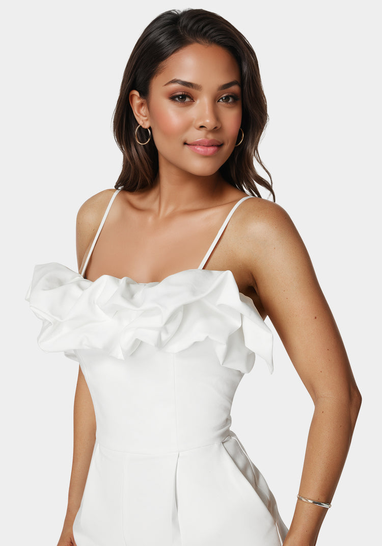 Bebe Puff Detail Bridal Romper