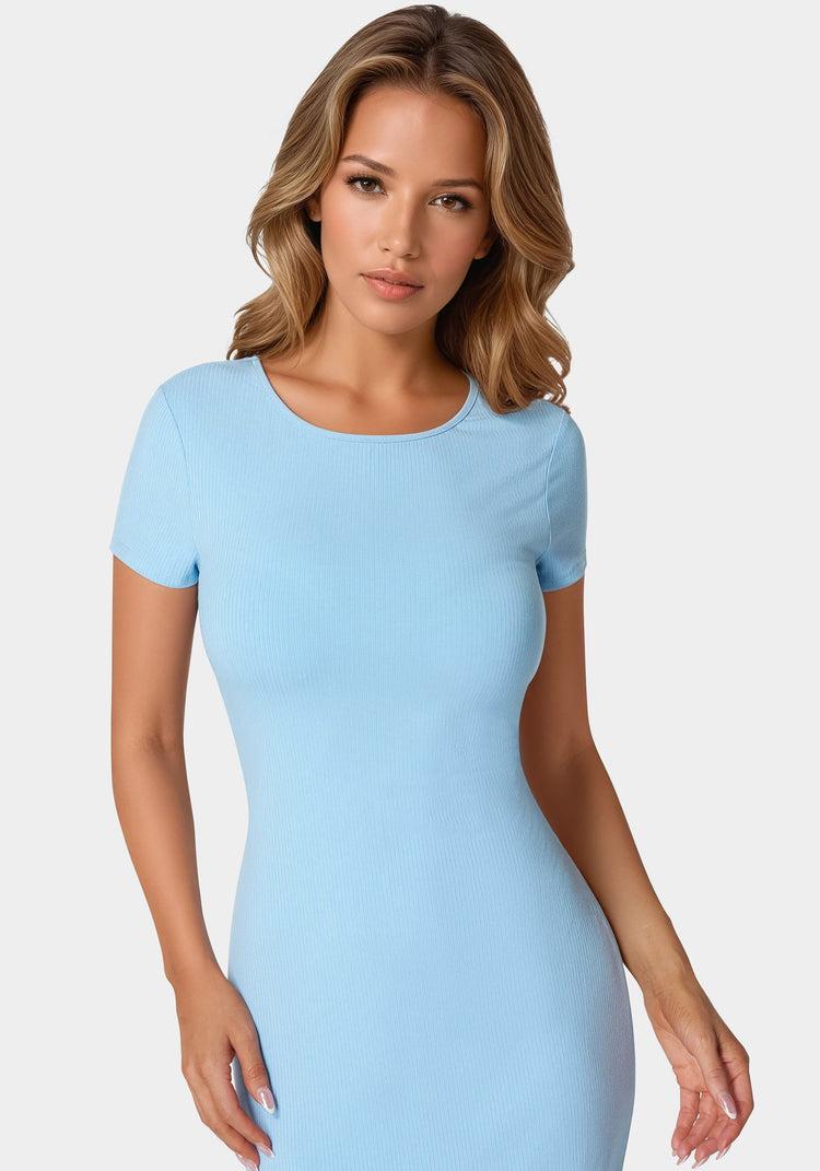 Bebe Rib Maxi T-Shirt Dress