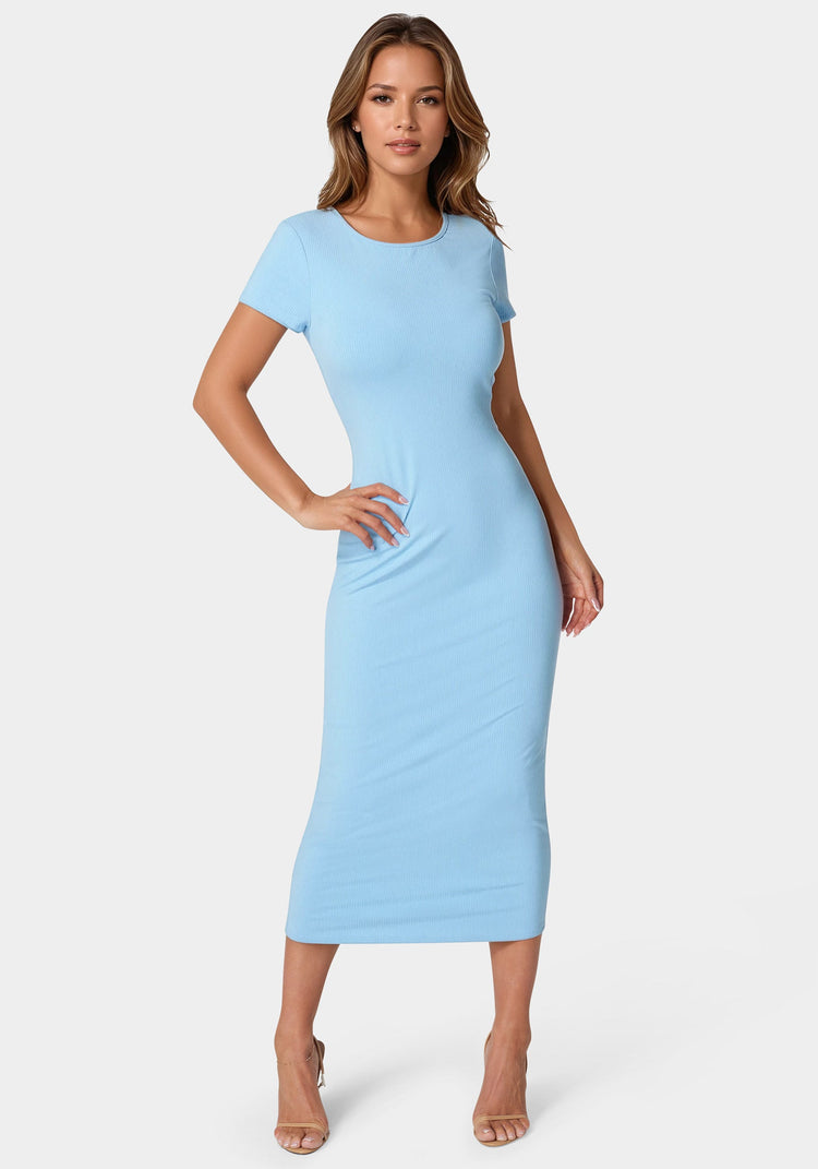 bebe Rib Maxi T-Shirt Dress