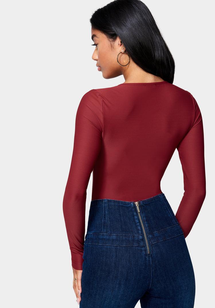 Bebe Ring Detail Long Sleeve Bodysuit