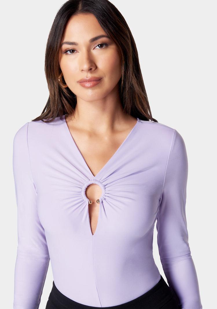 Bebe Ring Detail Long Sleeve Bodysuit