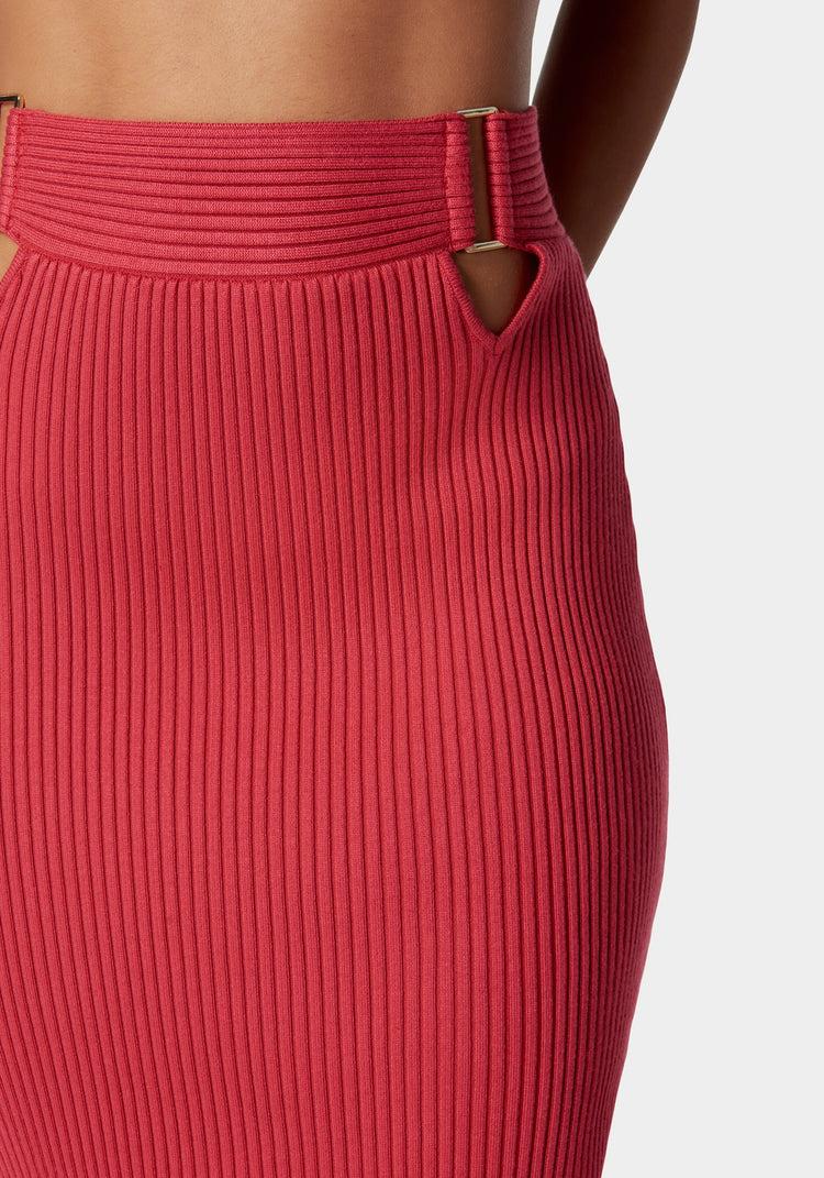 Bebe Ring Detail Side Slit Sweater Skirt