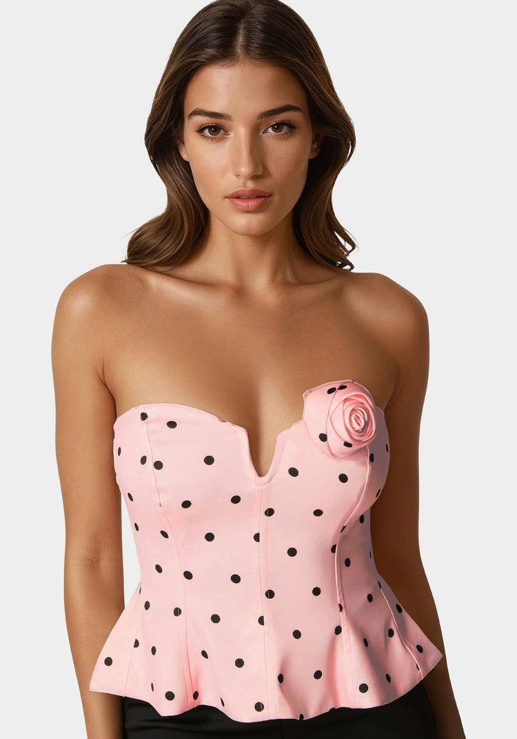 Bebe Rosette Satin Corset