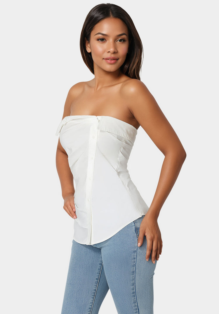 Bebe Ruched Asymmetric Top