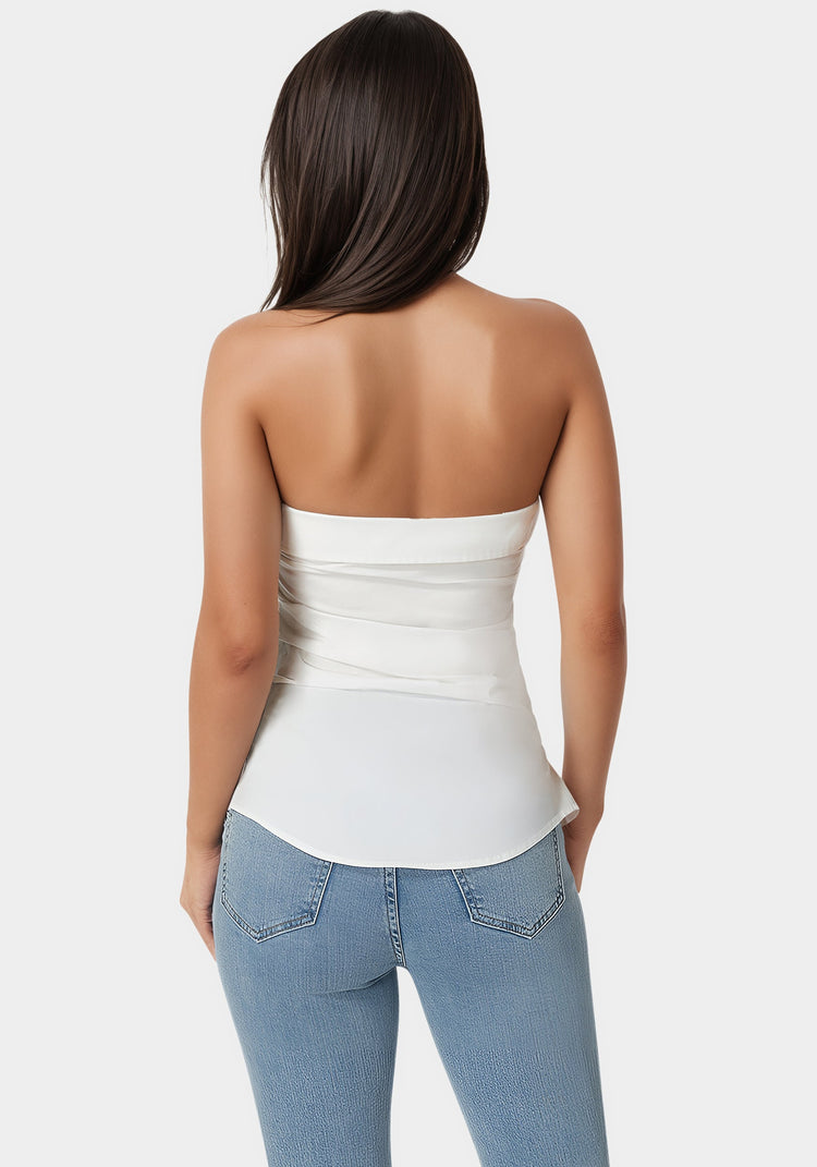 Bebe Ruched Asymmetric Top