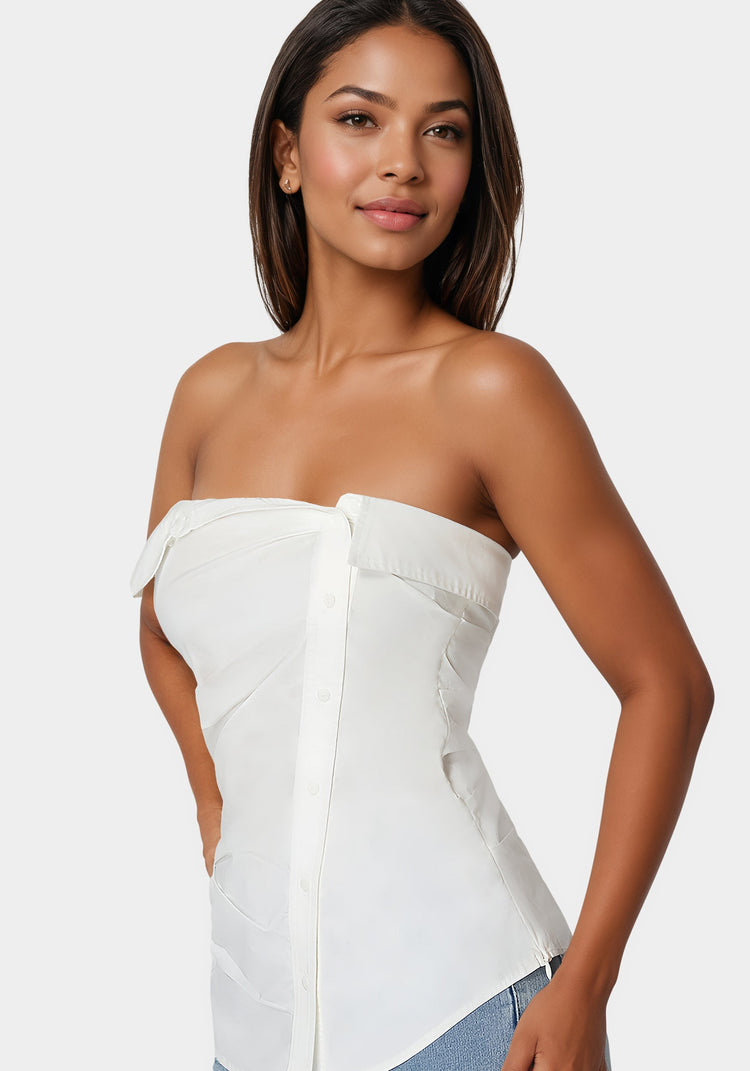 Bebe Ruched Asymmetric Top