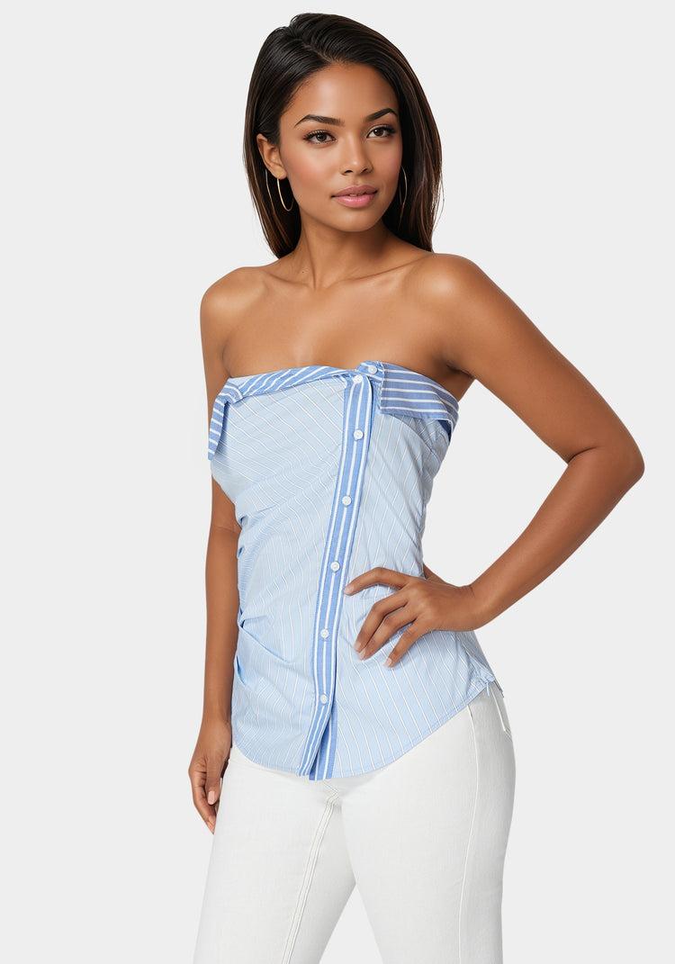 Bebe Ruched Asymmetric Top