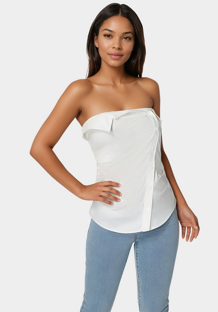 bebe Ruched Asymmetric Top