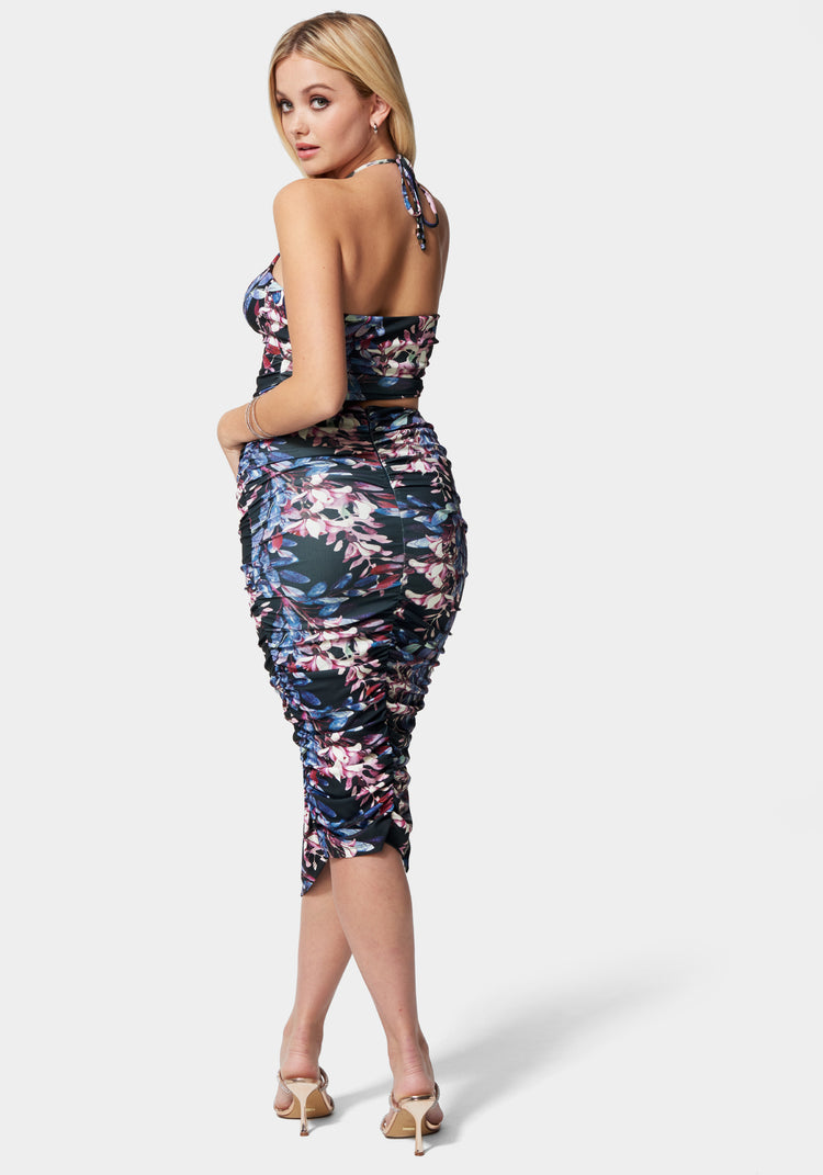 Bebe Ruched Matte Jersey Skirt